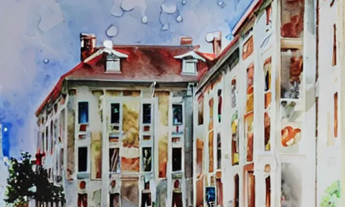 zámek Křtiny – akvarel