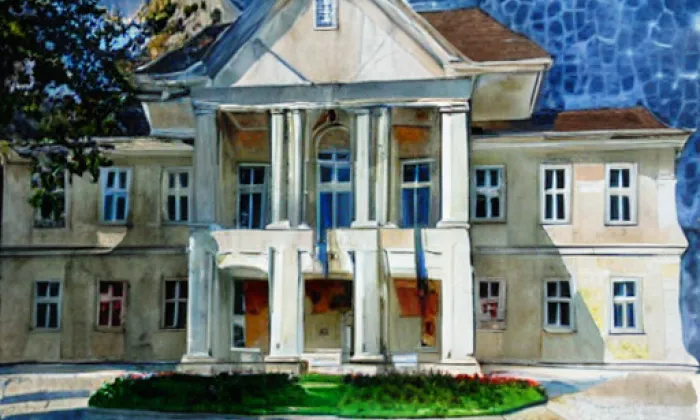 Zámek Klecany – akvarel