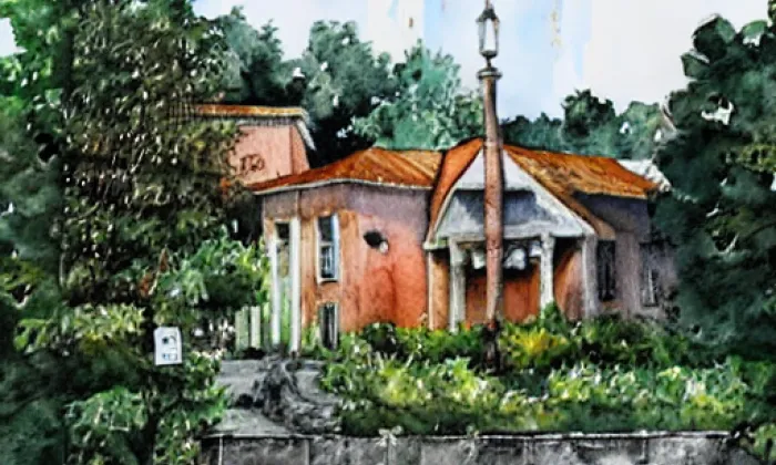 zámek Koloděje nad Lužnicí – akvarel