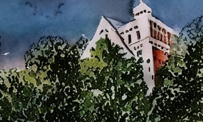 zámek Konopiště – akvarel