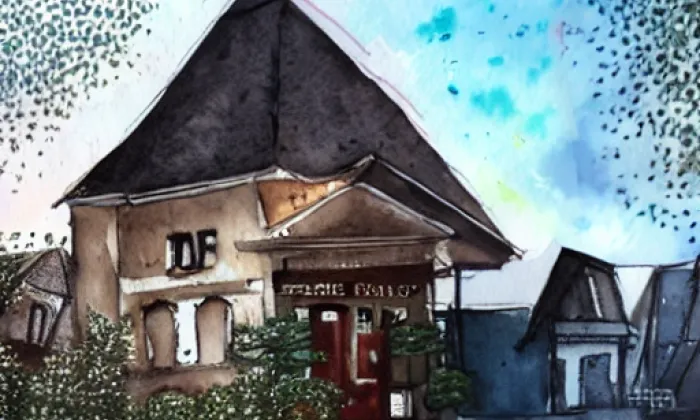 Zámek Kunkovice – akvarel