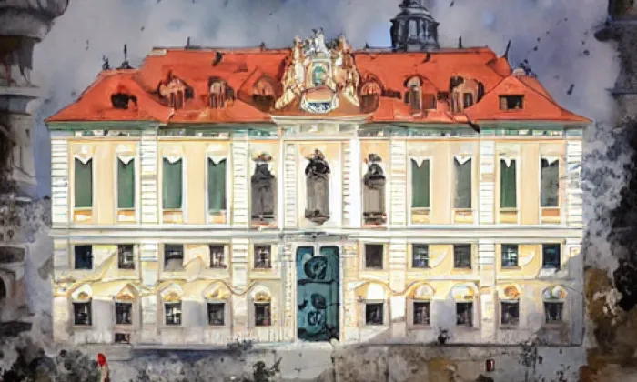 Zámek Kupařovice – akvarel