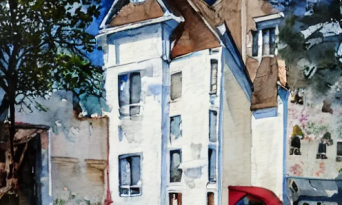 Zámek Kyjov – akvarel