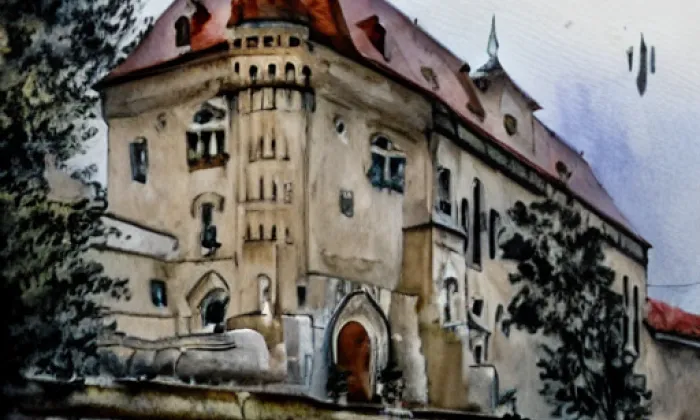zámek Lázně Libverda – akvarel