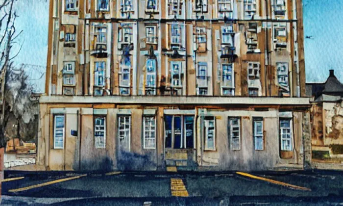 zámek Linhartovy – akvarel