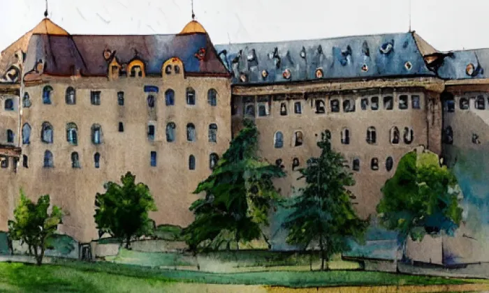 zámek Měšice – akvarel