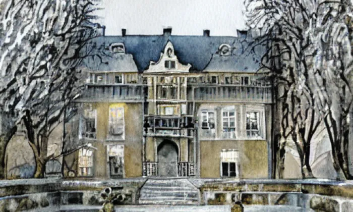 zámek Nový Dvůr (Velká Jesenice) – akvarel