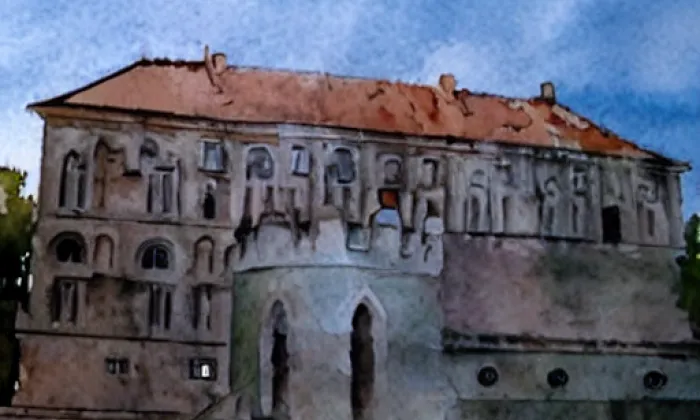 zámek Nové Syrovice – akvarel