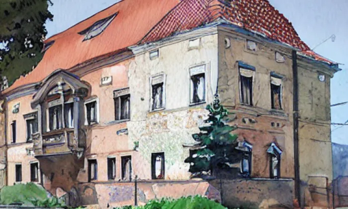 zámek Příčovy – akvarel