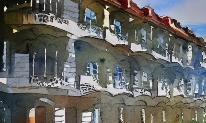 Zámek Předboř – akvarel