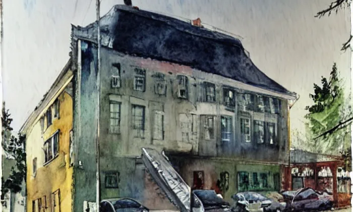 zámek Přerov nad Labem – akvarel