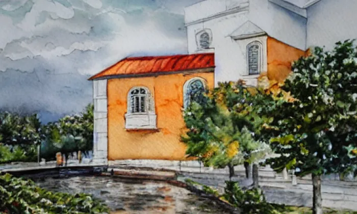 zámek Poděbrady – akvarel