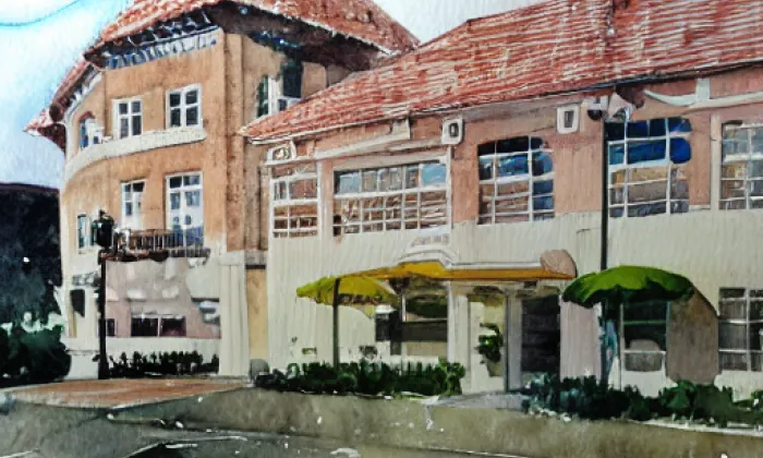 zámek Růžkovy Lhotice – akvarel