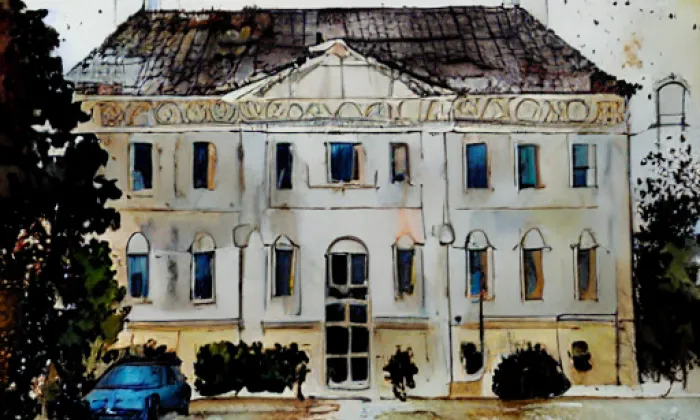 zámek Rosice – akvarel