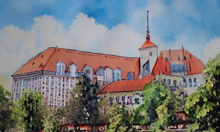 zámek Roudnice nad Labem – akvarel