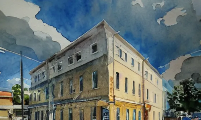 zámek Stvolínky – akvarel