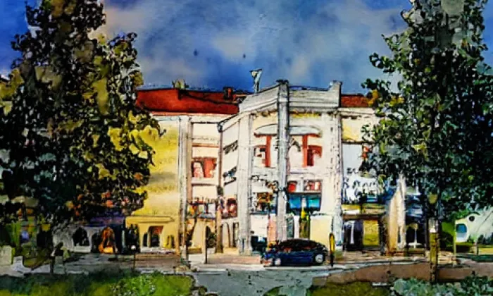 Zámek Suchdol – akvarel