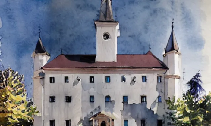 zámek Třešť – akvarel