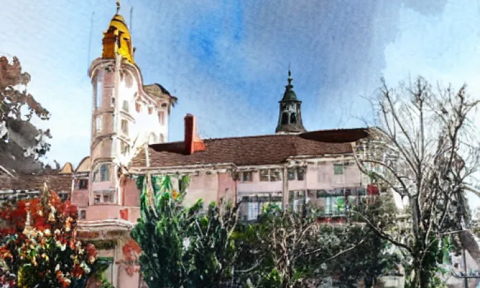 zámek Telč – akvarel