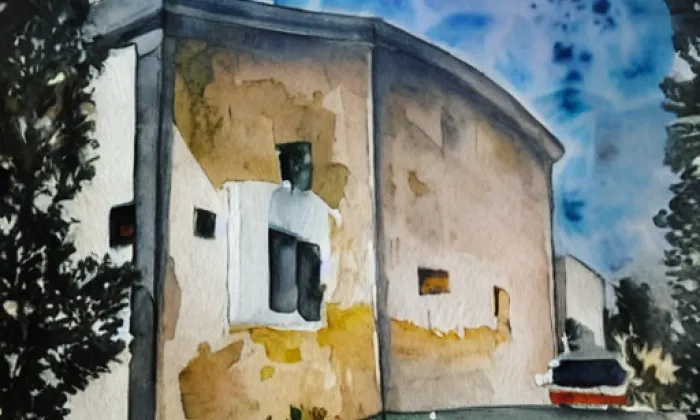 Zámek Tršice – akvarel