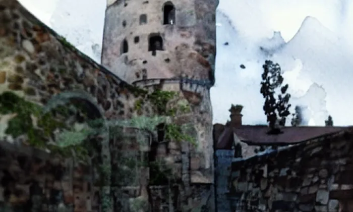 zámek Troubsko – akvarel
