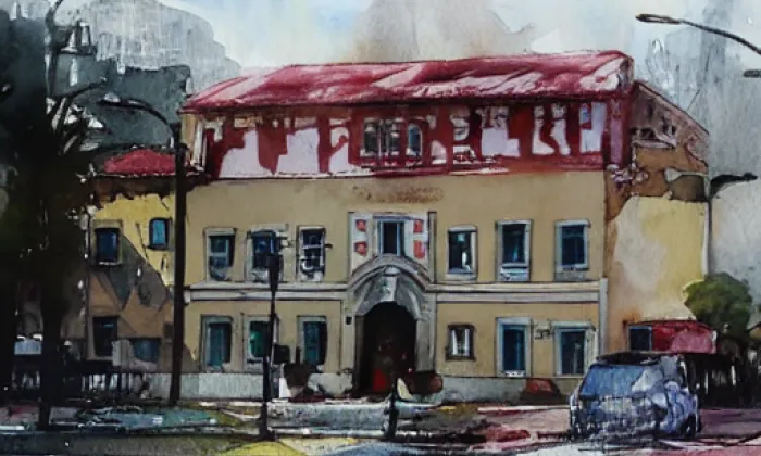 zámek Všechovice – akvarel