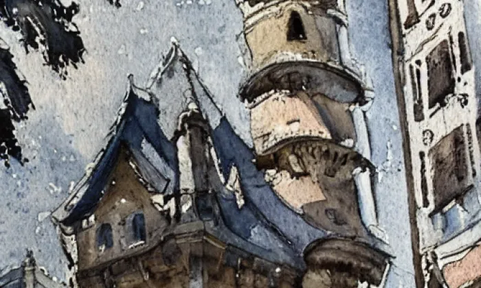 zámek Veselí – akvarel