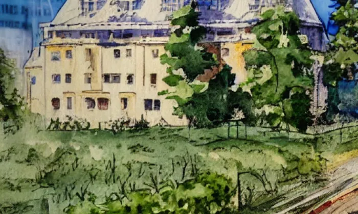 zámek Vičice – akvarel