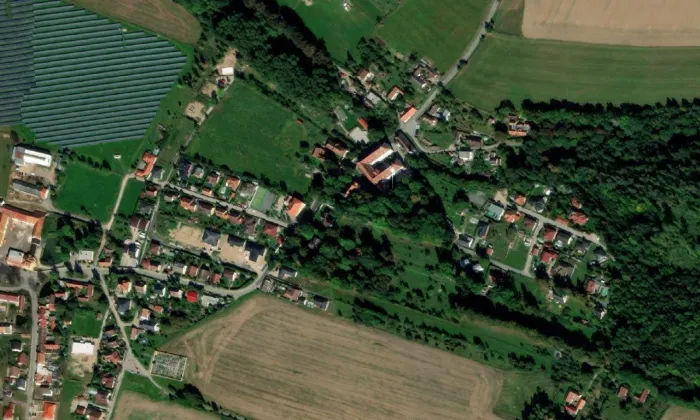 Zátkova vila (Libníč) – letecký pohled