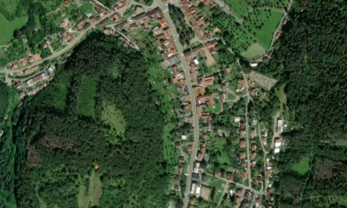 Závojského vila – letecký pohled