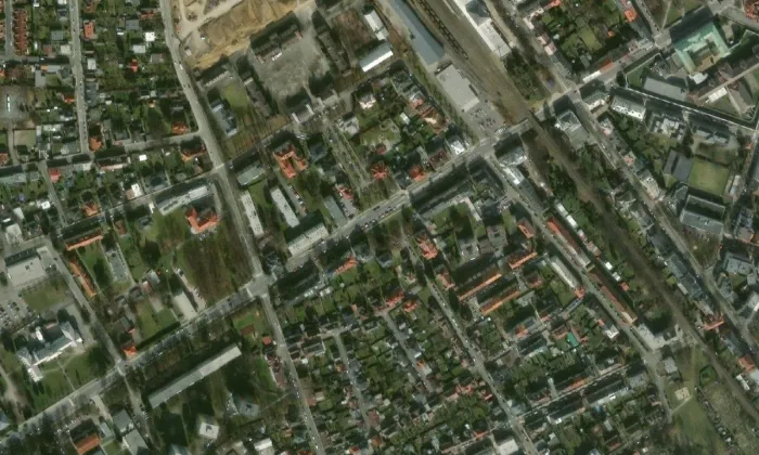 Zdrazilův dům – letecký pohled