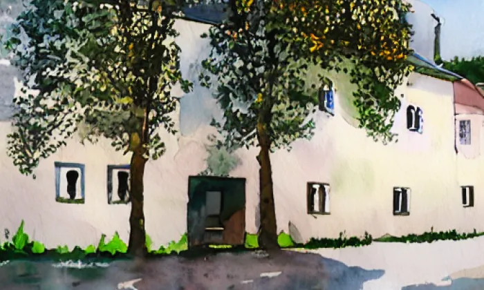 Zemědělská usedlost č. p. 3 v Krníně – akvarel