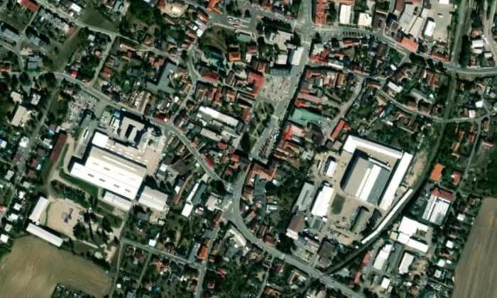 Zemánkův dům – letecký pohled