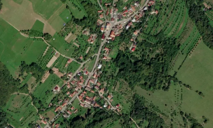 Zvonice (Nedašova Lhota) – letecký pohled