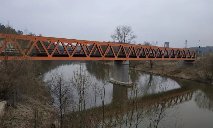 lávka přes Sázavu u Jawy