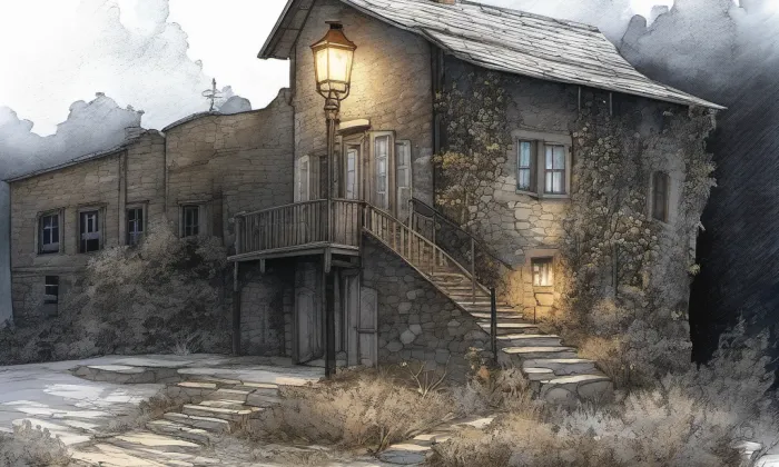 Železniční strážní domek čp. 51 – noc