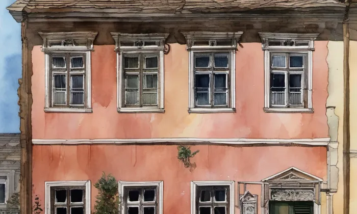 Židovský dům čp. 382 – akvarel