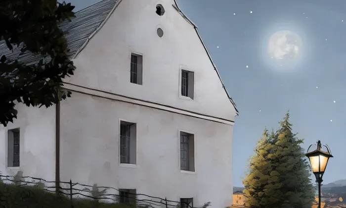 Bývalá fara (Guntramovice) – noc