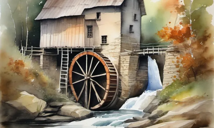 Bývalý mlýn čp. 145 – akvarel