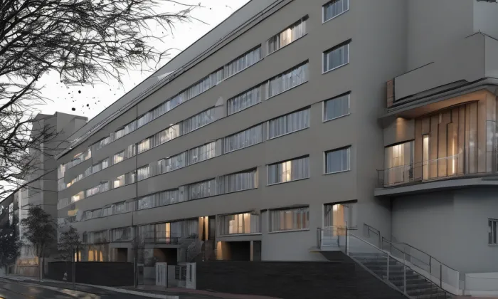 budova České správy sociálního zabezpečení – noc