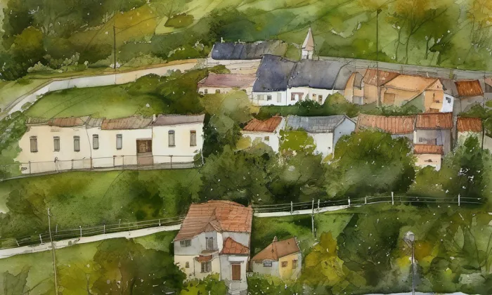 Dům čp. 148 (Hajnice) – akvarel