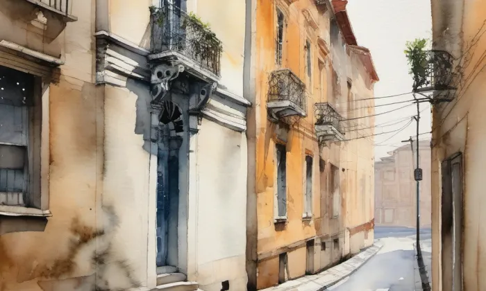 Dům čp. 1 (Albrechtice u Frýdlantu) – akvarel