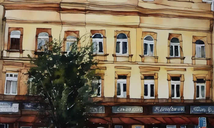 Dům čp. 72 (Kolín) – akvarel
