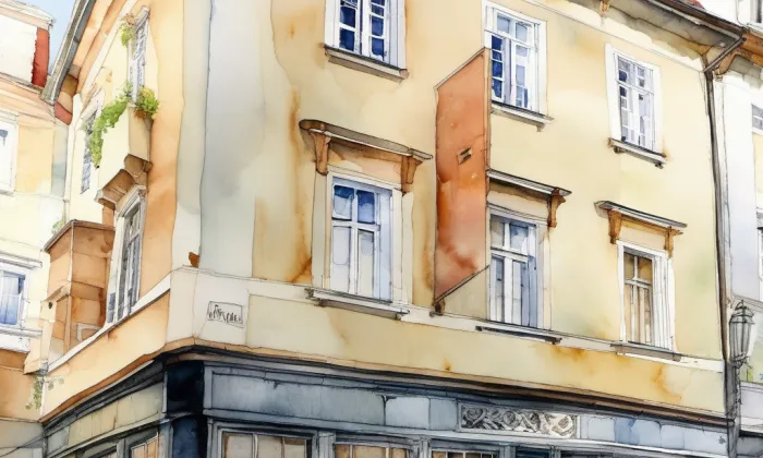 dům U Anděla – akvarel