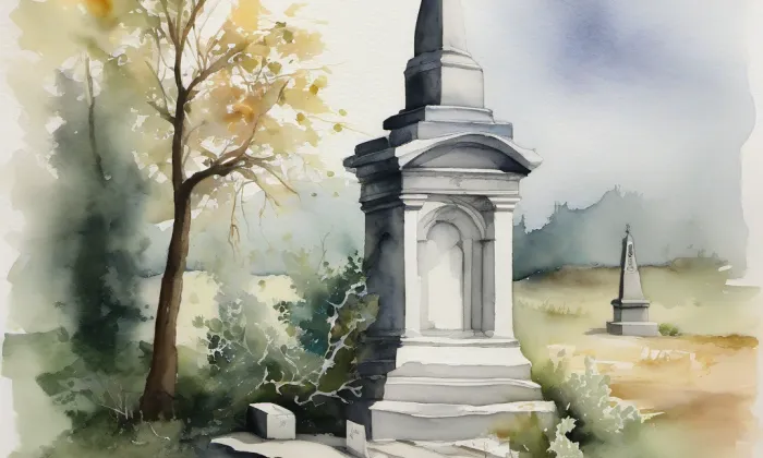 Hřbitov svaté Otýlie – akvarel