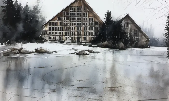 hotel Pinia – akvarel