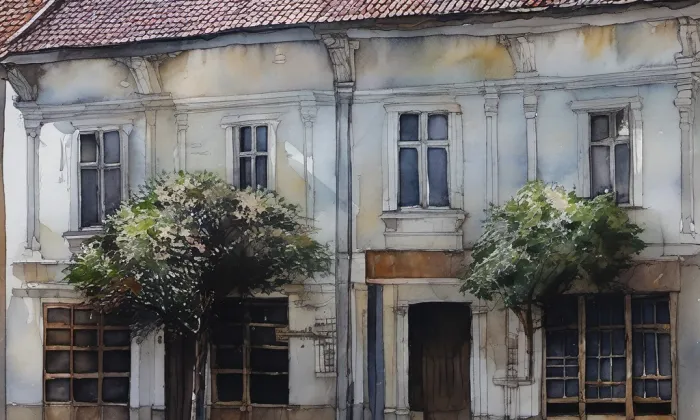 Jiřího náměstí 5 – akvarel