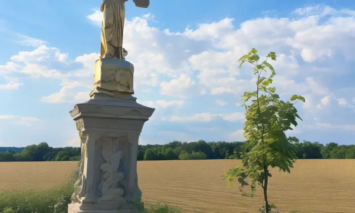 Kříž východně od Brzic – léto