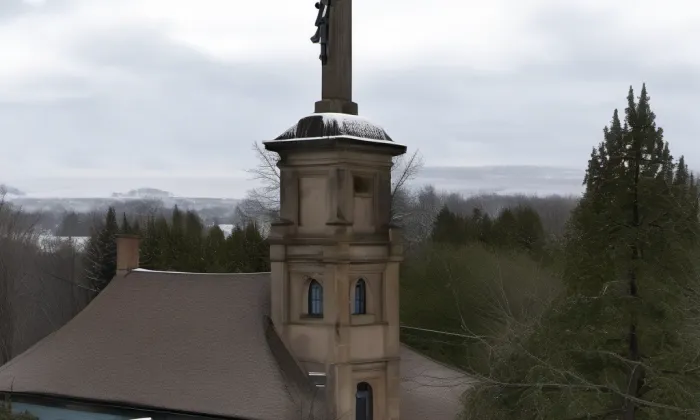 kamenný kříž z roku 1876 – zima