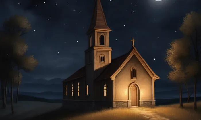 Kaple ve Velkých Svatoňovicích – noc
